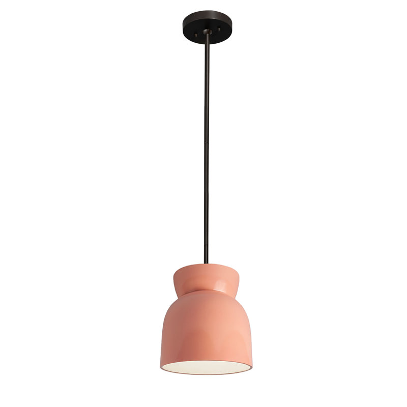 (6) Luminaire suspendu en forme de sablier, Noir mat, Rosé brillant