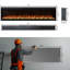 Linear Recessed-In Electric Fireplace With Remote Control, Adjustable Heat & Timer-1023105742