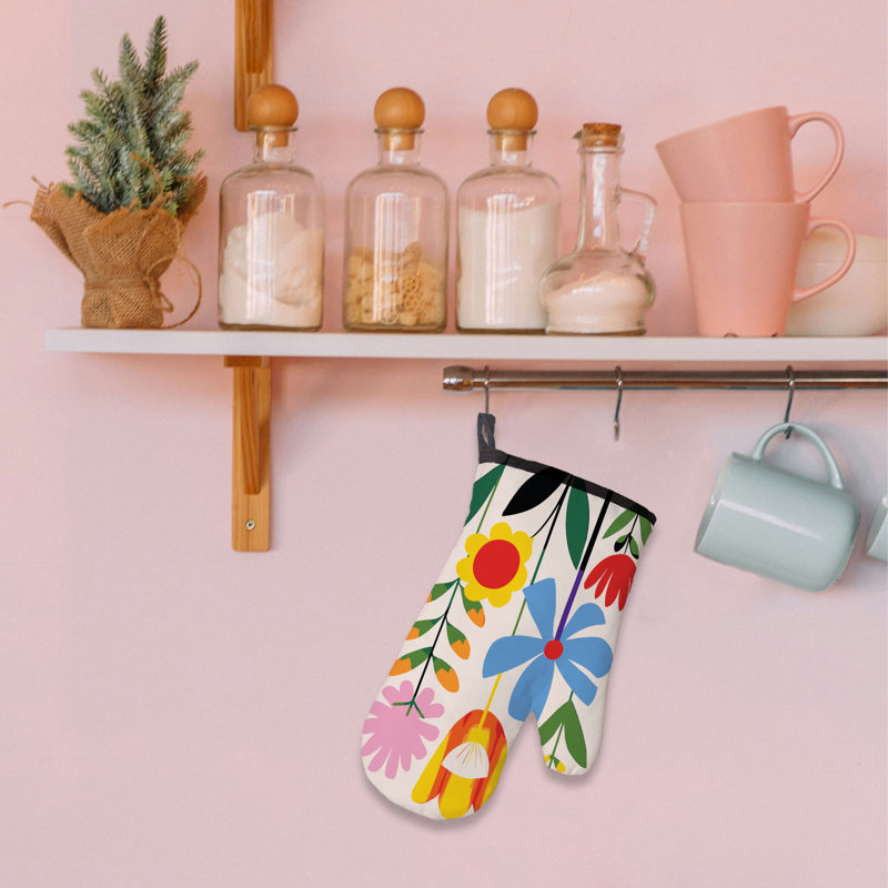 Bright Bloom Oven Mitt Cotton Twill
