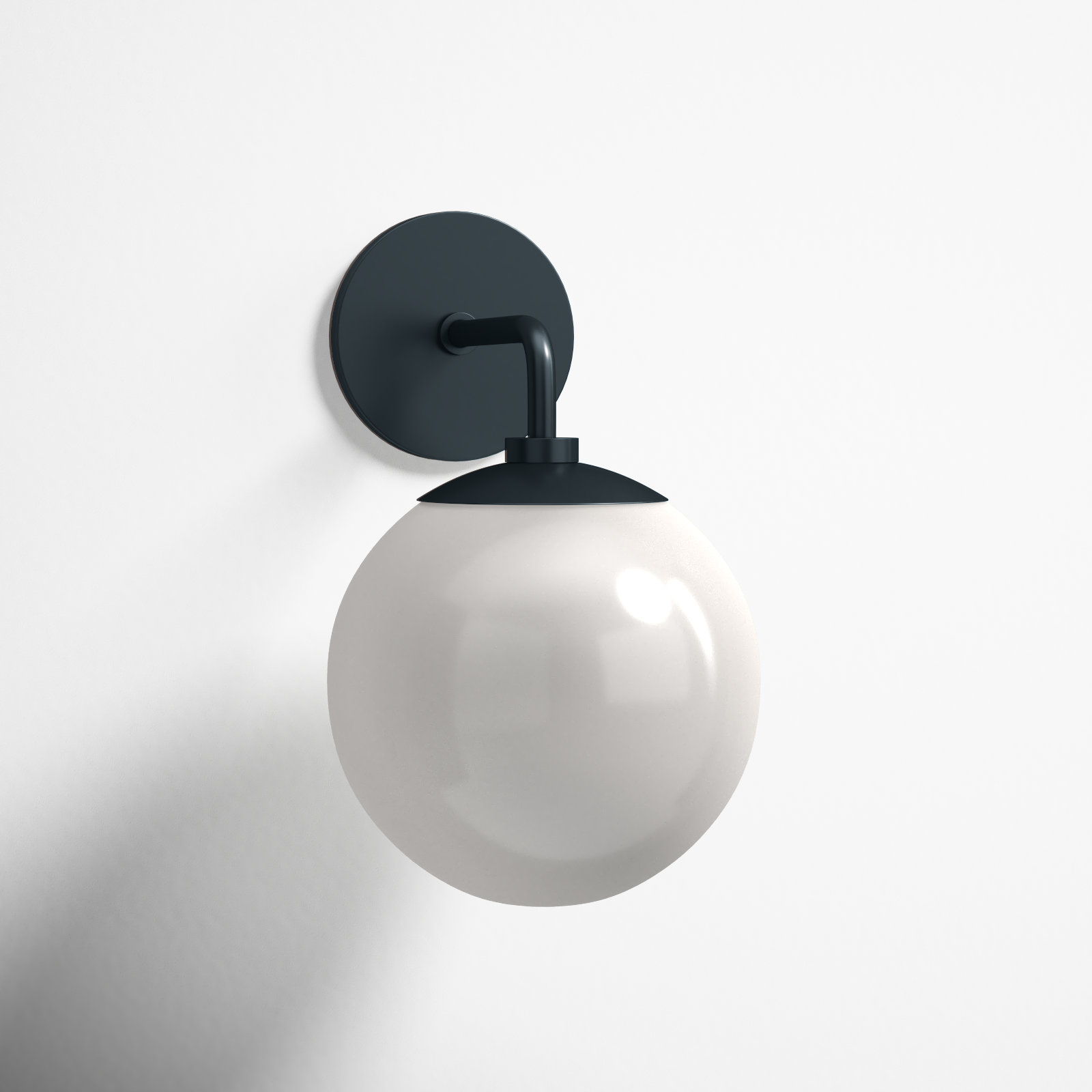 Luna Single Light Glass Dimmable Armed Sconce, Old Bronze