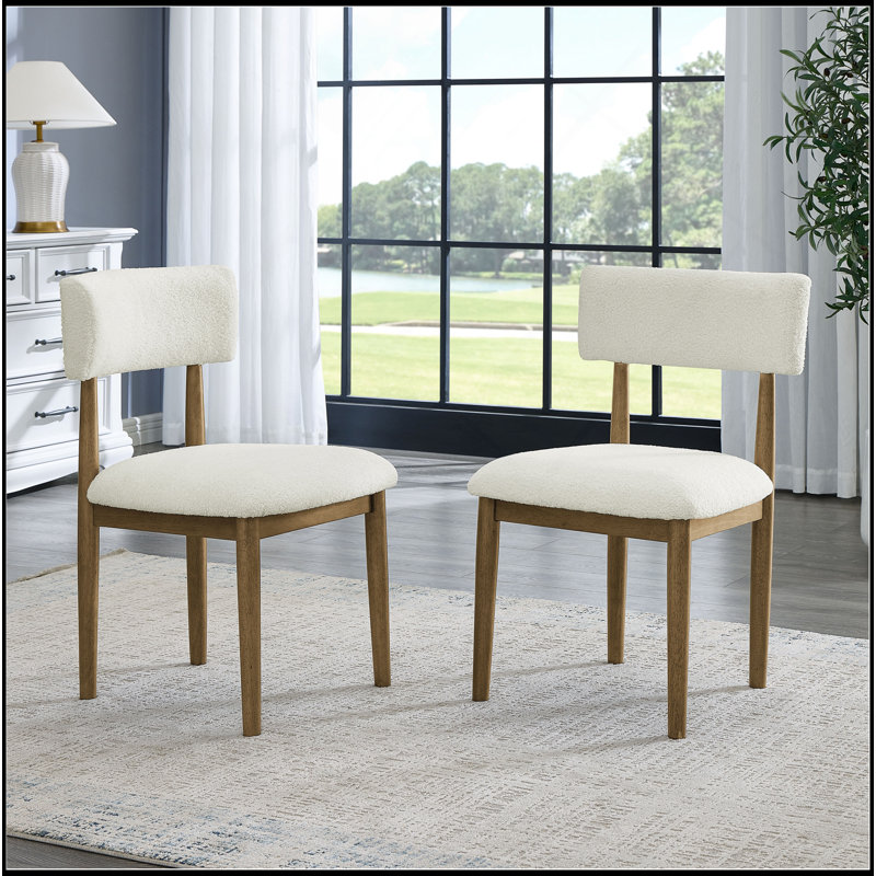 Ensemble de 2 chaises d'appoint Darla en chêne sherpa beige