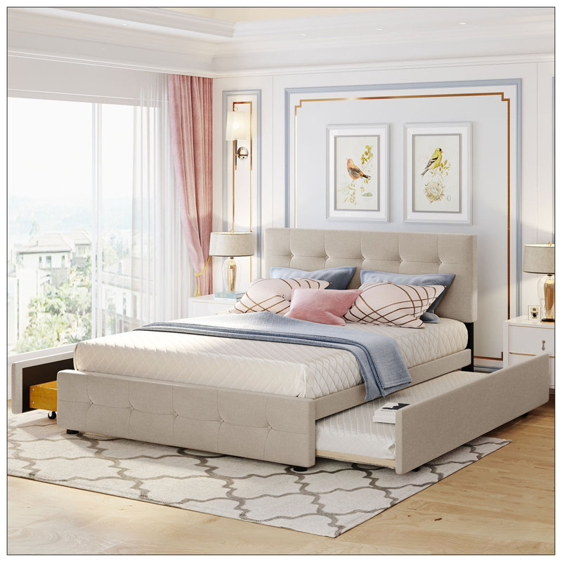 Lit pour chambre à coucher, Beige