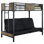 Échelle attachée de style industriel avec lit superposé de style industriel avec panneaux en bois et garniture cloutée - non inclus