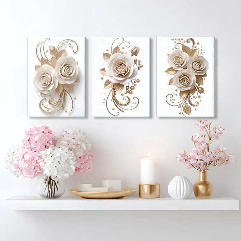 3 Piece Wrapped Canvas Print, 60 cm H x 40 cm W