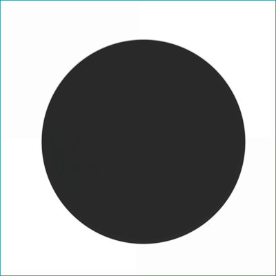 Table basse ronde 24 po en verre trempé noir - Bord biseauté, facile à nettoyer, prête à l'emploi