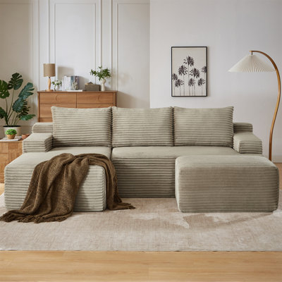 Canapé modulaire désossé en forme de U avec siège profond, aucun assemblage requis, canapé-lit modulaire pour salon, chambre à coucher, appartement, chameau