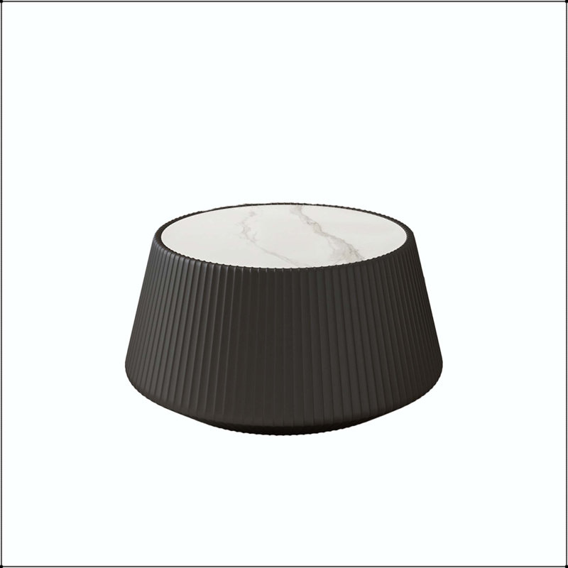 Table basse en pierre frittée en forme de coupe, 26.77"
