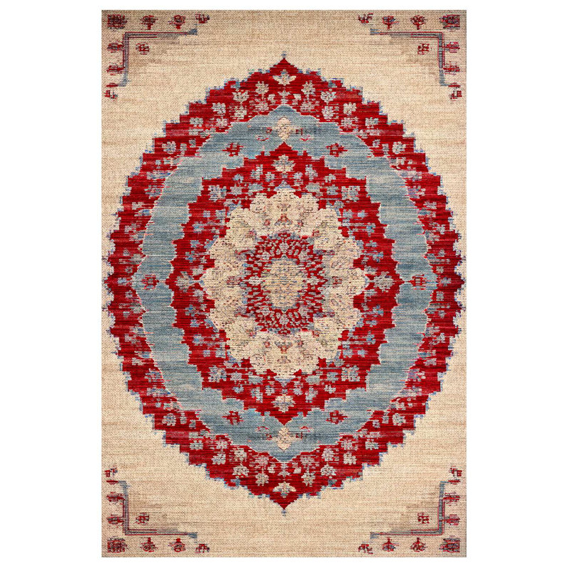 Notto Oriental Machine Printed Cotton Polyester Area Rug, Runner 5'3" x 11'6"