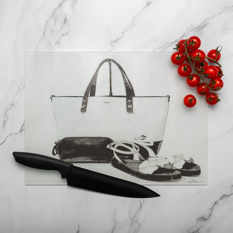 Dressed To Impress Glass Chopping Board