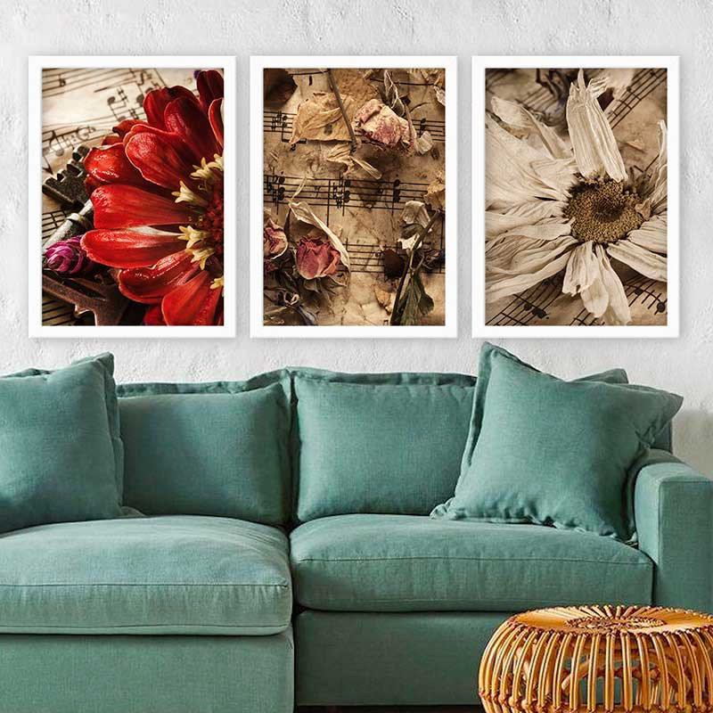 Stunning Decorative Framed Painting Set (3 Pieces), 21.7 x 29.5 Inches Each | 100% Wooden Frame with 0.8 Inch Polystyrene | UV Digital Printing | Perfect for Living Room, Office & Gallery Wall Decor