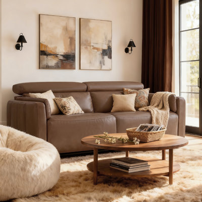  80.7'' Genuine Leather Zero Gravity Power Reclining Sofa