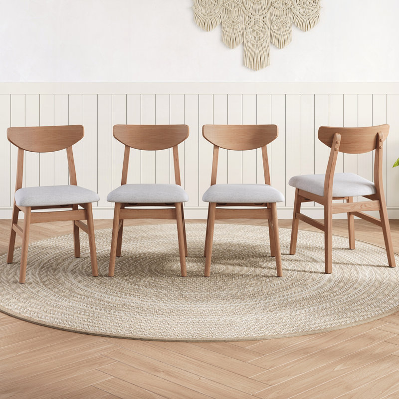 Ensemble de 4 chaises scandinaves modernes, Brun clair / gris, Brun clair / gris