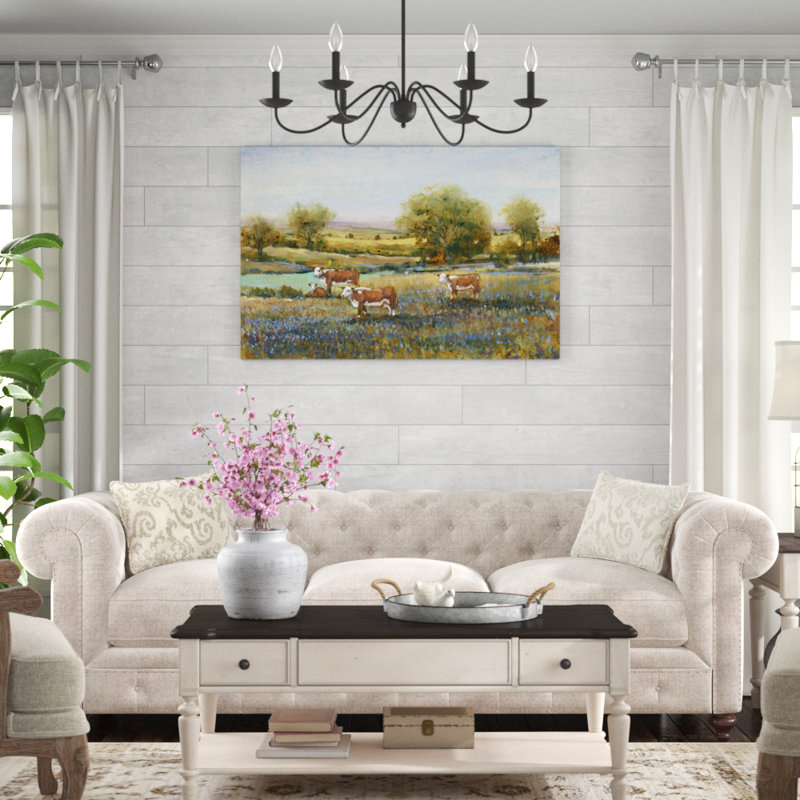 Field of Cattle II by Timothy O' Toole - Painting Print, 81cm H x 122cm W, Wrapped Canvas