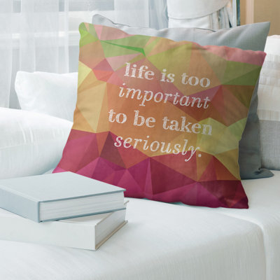 Faux Gemstone Life & Levity Quote Pillow Cover