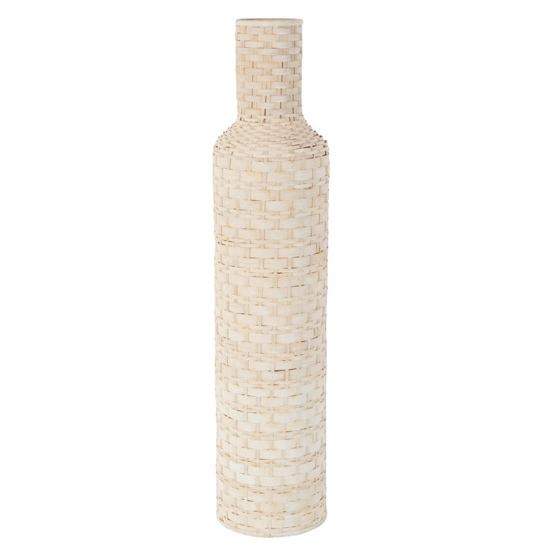 Africia Wood Floor Vase, Brown, 39" H x 8.5" W x 8.5" D