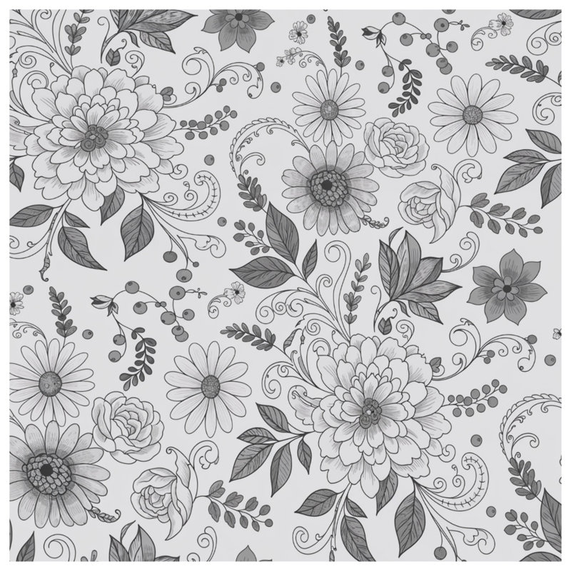 Housses de couette à motif floral noir, Lit simple