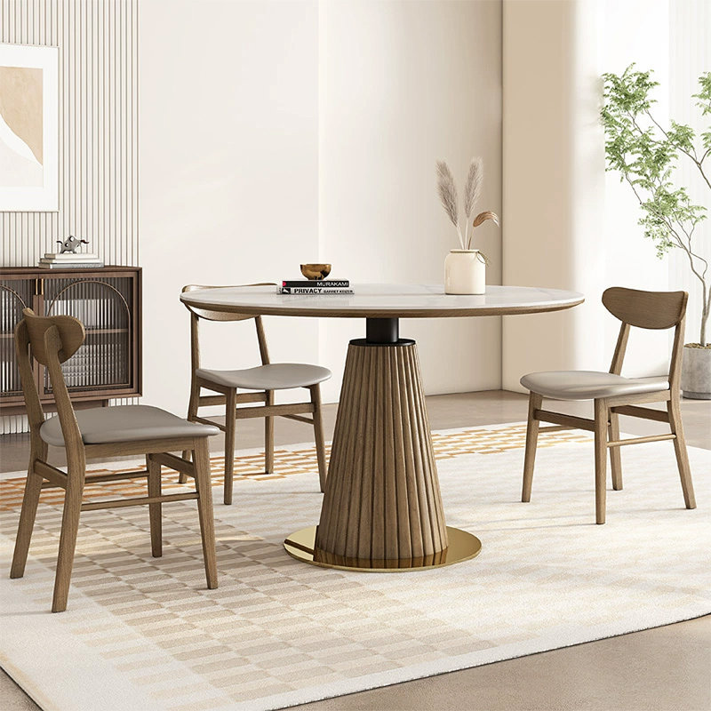 Table de salle à manger blanche et noyer, H 29,53 po x L 39,37 po x l 39,37 po