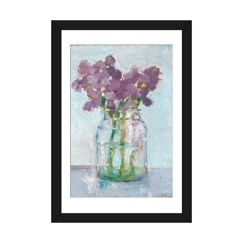 « impressionniste floral study ii », impression sur toile, H 32 po x l 24 po x P 1 po, Papier d'art encadré noir, Blanc