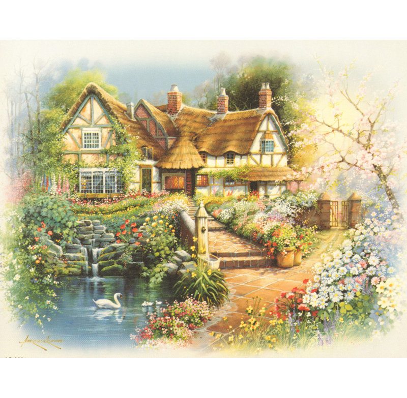 Coutnry Cottages, 19" H x 24" W