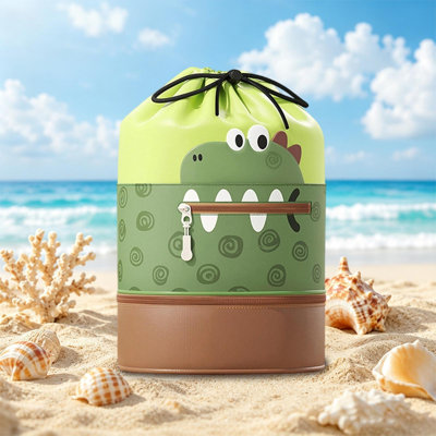 Sac à dos étanche en plastique pour la natation, compartiments secs et humides séparés, avec cordon de serrage et poche à chaussures. Sac de rangement portatif idéal pour la plage et la natation.