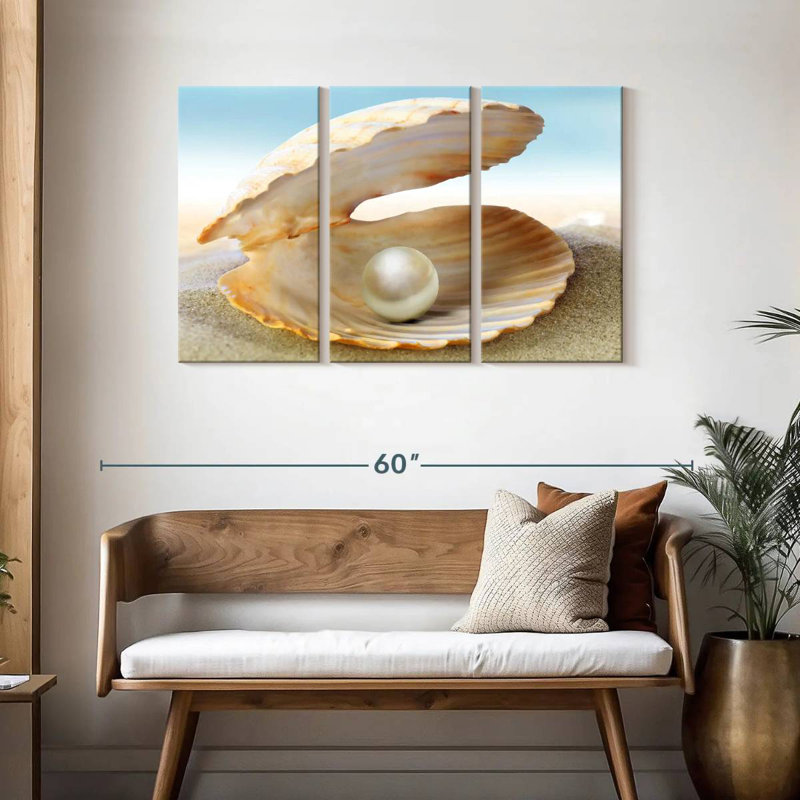 Perle en coquillage, H 28 po x l 45 po
