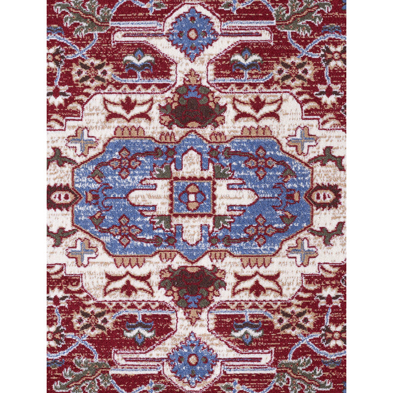 Tapis oriental rouge et beige Wisconsin, Rectangle 6 pi 6 po x 9 pi 5 po