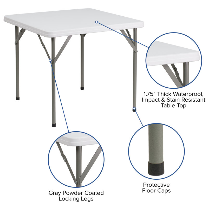 Bi-Fold Plastic Banquet and Event Folding Table with Carrying Handle