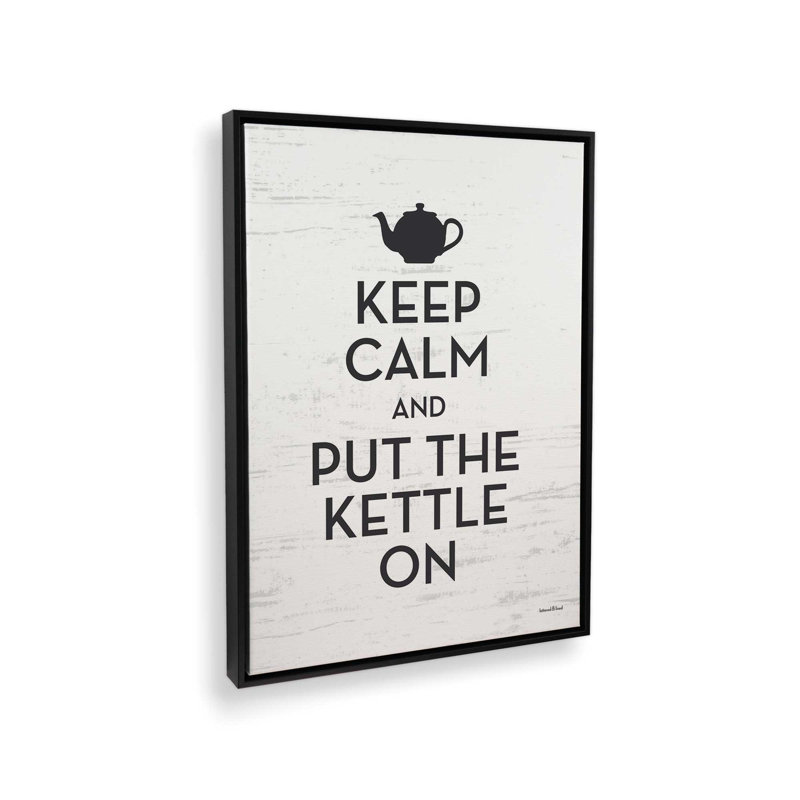 «Put the Kettle On» par Art texturé, L 18 po x H 24 po, Noir, Toile avec cadre