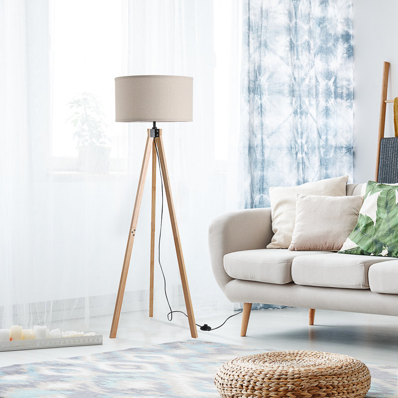 Whittington 152cm Tripod Floor Lamp, Beige