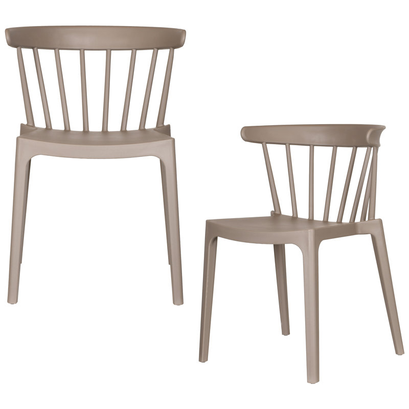 Bliss Stacking Patio Dining Side Chair, Taupe