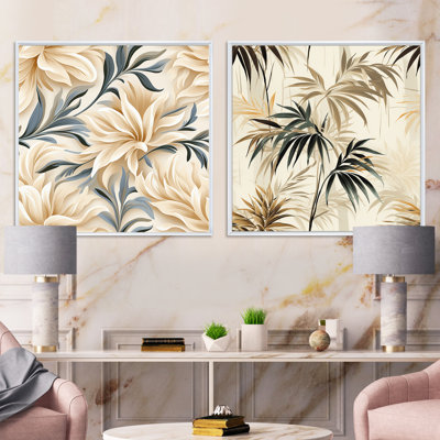 Matcha - Ensemble de 2 collages carrés tropicaux