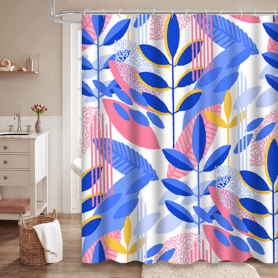 Rideau de douche imperméable à l'eau à motif abstrait et moderne avec 12 crochets