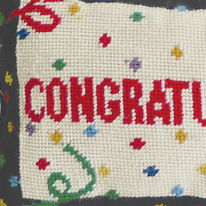 Congratulations Needlepoint Throw Pillow