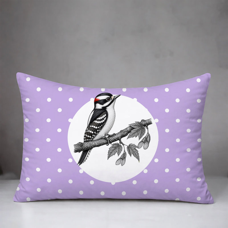 Oreiller réversible intérieur / extérieur Wood Pecker, 20x14, Lavender