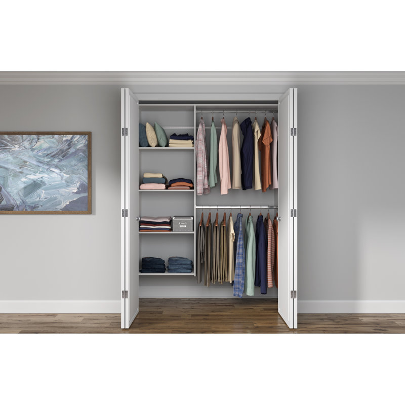 Trousse de démarrage pour système d'organisation de garde-robe l 36 po à l 60 po Grid, Blanc