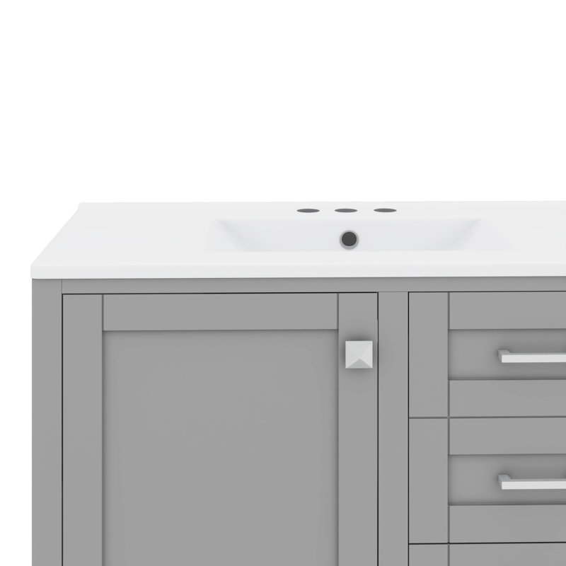 Meuble-lavabo 36 po avec lavabo 36 po, meuble-lavabo 36 po avec plateau comprenant 3 tiroirs et 1 porte à fermeture douce