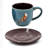 Oaties Stoneware Teacup and Saucer