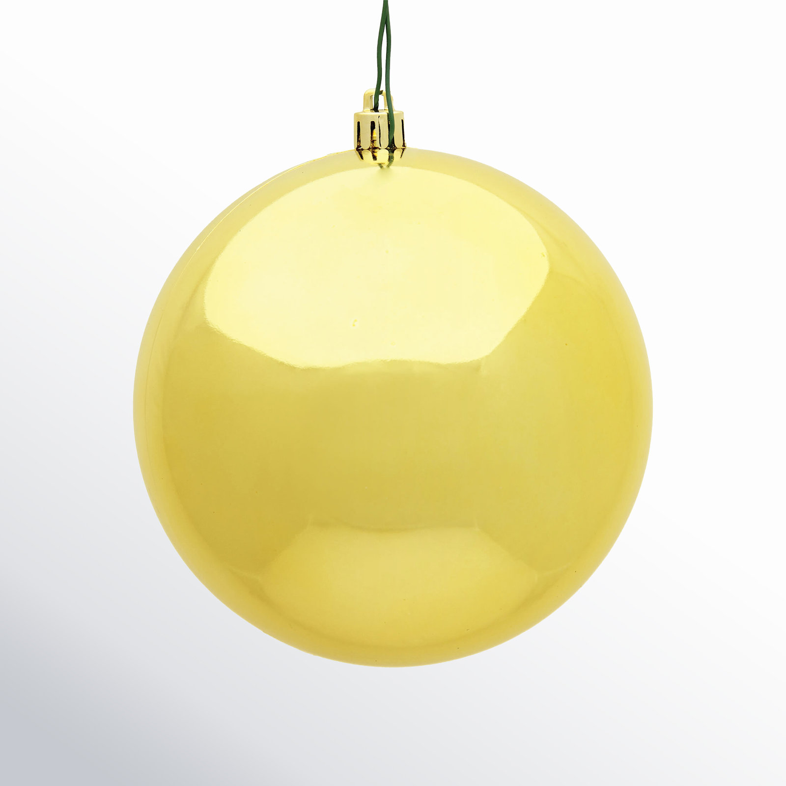 Shatterproof Bauble, Honey Gold Shiny, 3" H x 3" W x 3" D