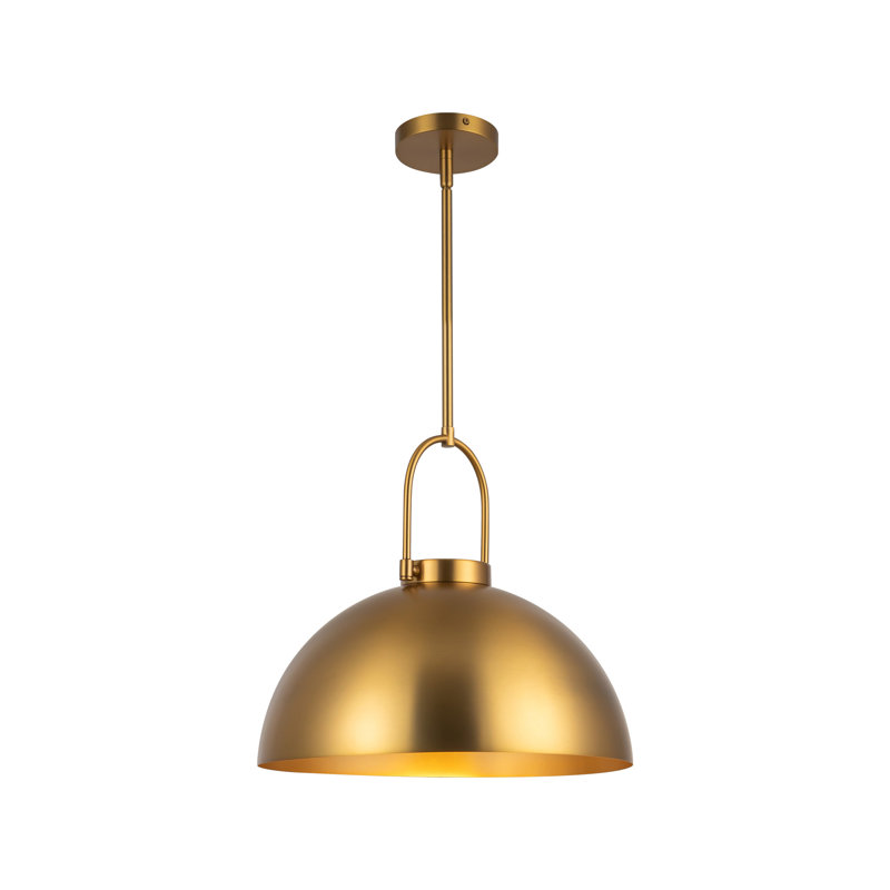 Luminaire suspendu en forme de dôme 1 lumière Nevada, Or vieilli
