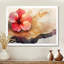 Chyanne fleurs d'hibiscus sur bois - art mural d'hibiscus pour le salon-344024412-344024410-344024401