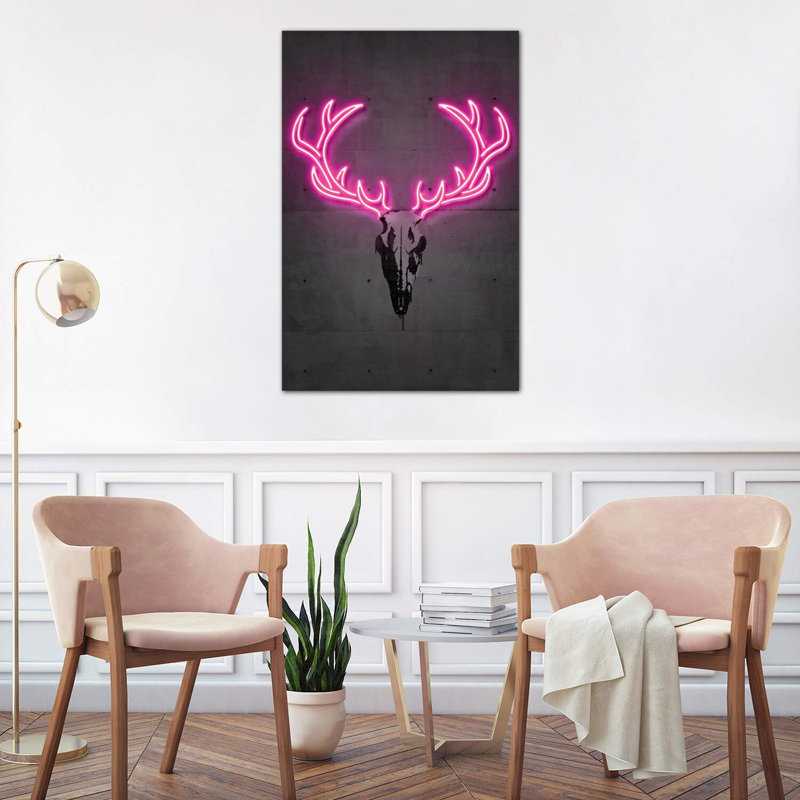 Deer Skull by Octavian Mielu - Wrapped Canvas Print, 101.6 cm H x 66.04 cm W x 3.175 cm D