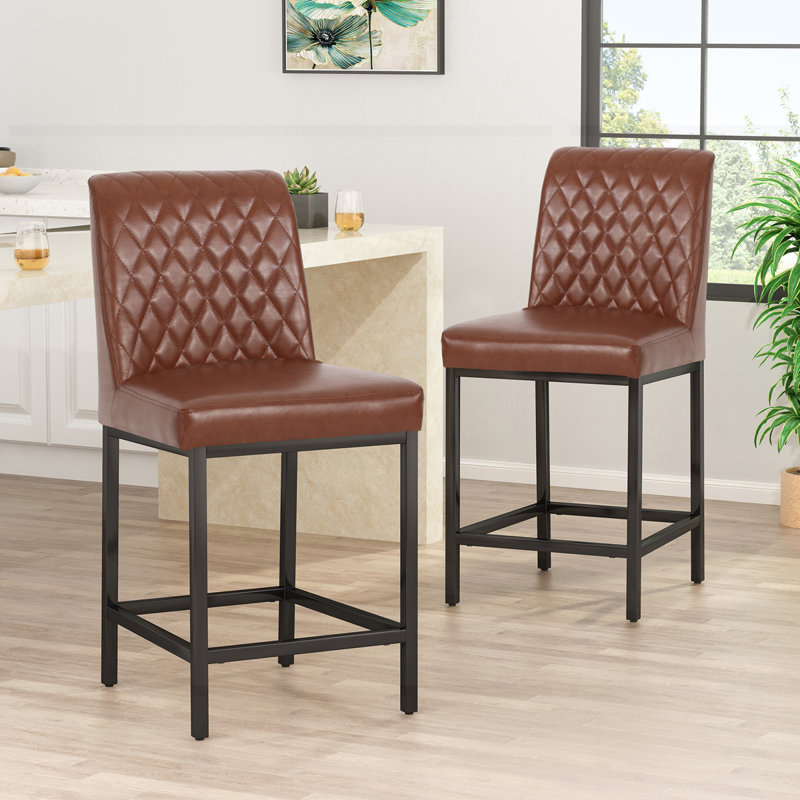 Modern Counter Stools, Light Brown