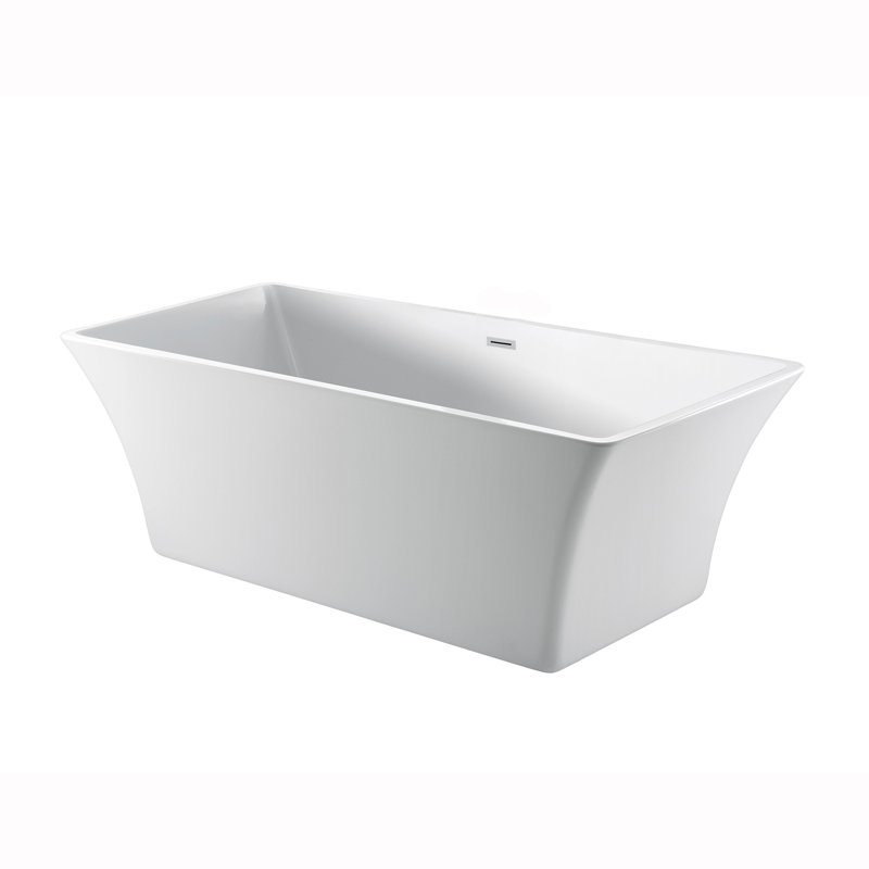 Tara 59.5'' x 29'' Soaking Acrylic Bathtub, Polished Chrome
