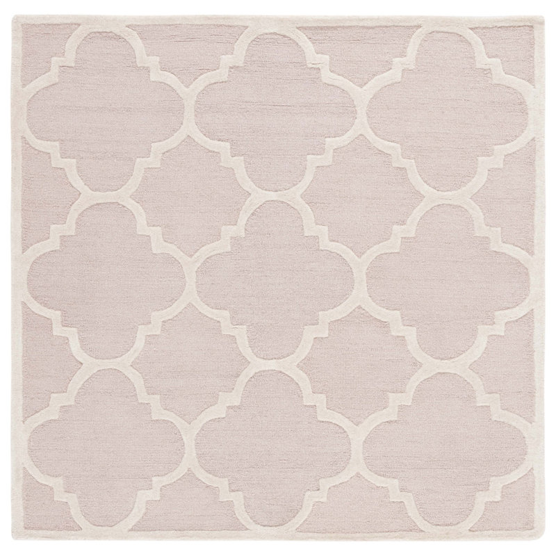 Cannen Hand Tufted Wool Geometric Rug, Square 6'