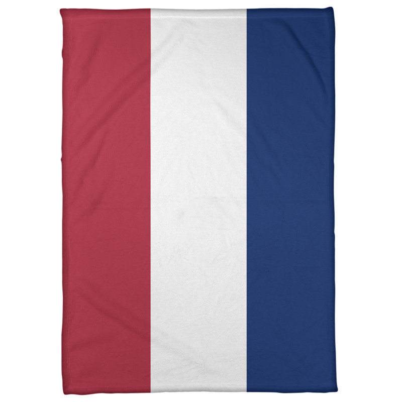 Quilted Throw Blanket, Red/White/Blue, 60" x 80", Coral Fleece