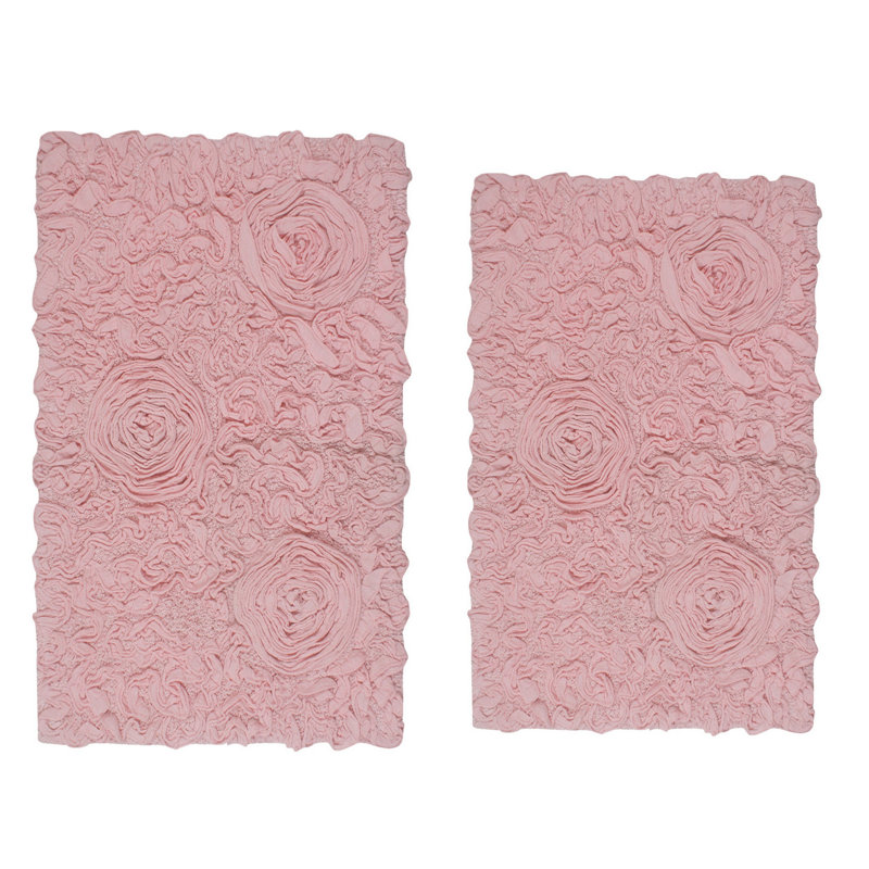 100% Cotton Bath Rug (Set of 2), Pink