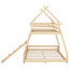 Lit superposé simple au-dessus d'un grand lit avec filets d'escalade et rampe - Améliorations de la construction solide