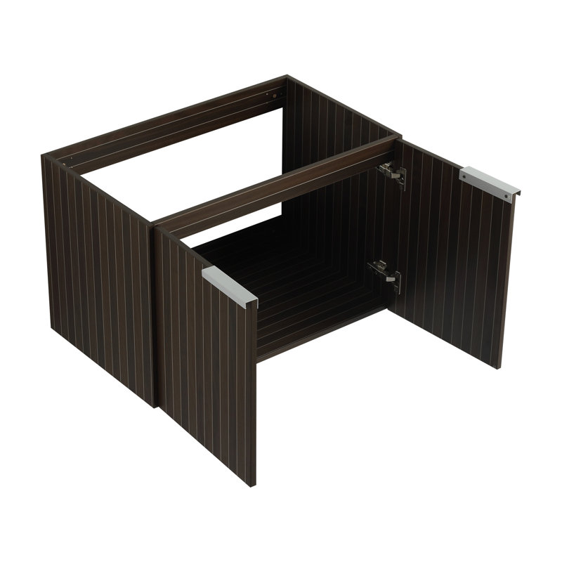 Meuble-lavabo mural 30 po avec lavabo en résine et grand rangement