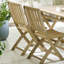 Quattro Acacia Wooden Round Dining Table With 4 Hamber Dining Chairs - Modern Garden Patio Dining