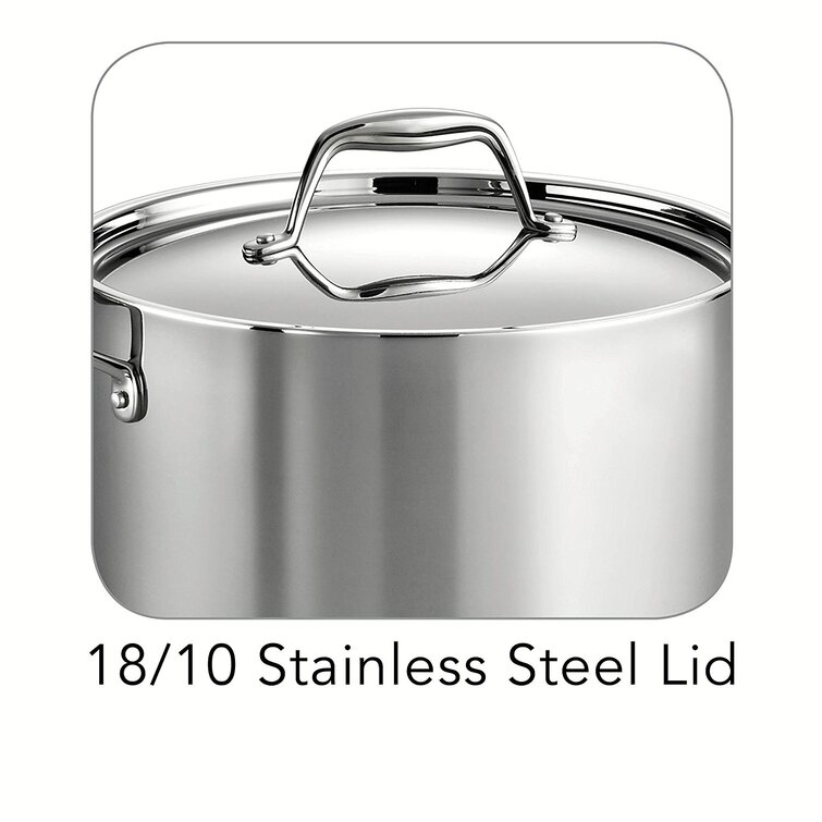 Calphalon 8 Quart Tri-ply Stainless Steel Stock Pot With Lid And